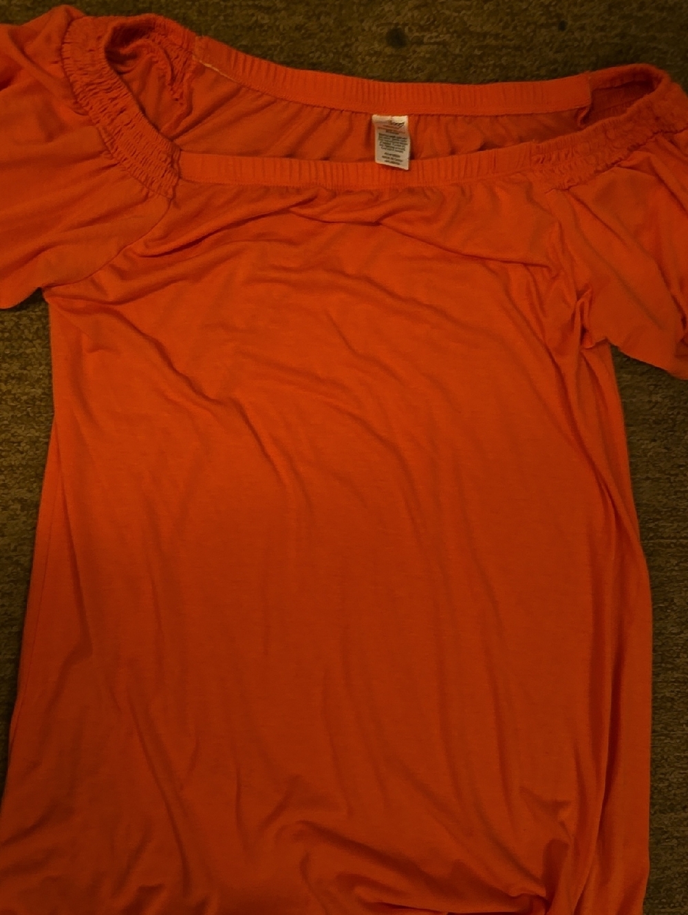 west loop Orange Off-Shoulder Tunic Top